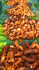 Thai food, pork and chicken fritters for sale