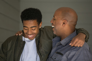 Father talking and spending time with his son.