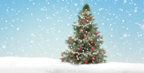 Fototapeta na wymiar Christmas tree fir with baubles 3d-illustration