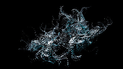 Splashing orange paint on black background, explosion of liquid.