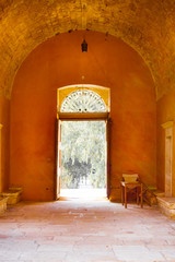 Open doors from indoors Crete Greece Europe
