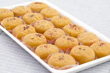 Indian Most Popular Sweet Food Variety of Peda Also Called Pedha, Peday or Pera Made By Milk, Khoya, Saffron or Other Flavours. It's a Popular Festival Food From India