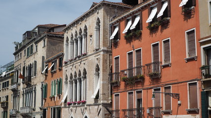 Fototapeta na wymiar Venice, Italy. Wonderful landscape at the buildings and houses in the city