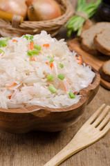 Traditional sauerkraut with carrots