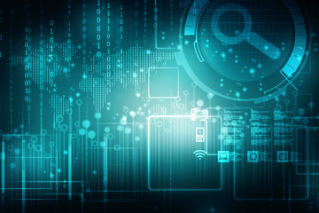 search button 2d illustration