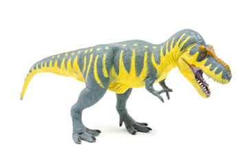 Plastic Yellow Blue Tyrannosaurus Rex Dinosaur Toy (Side 2) © Tyrannax