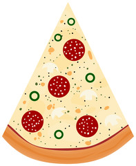 Pizza slice icon vector.