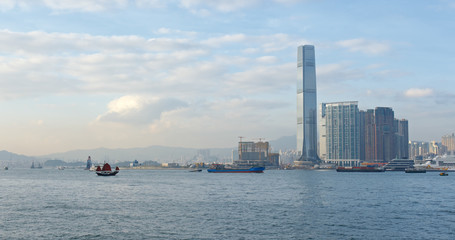 Fototapeta na wymiar Victoria harbour in Hong Kong