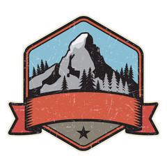 Mountain logo, stamp or symbol design