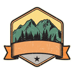 Mountain logo, stamp or symbol design