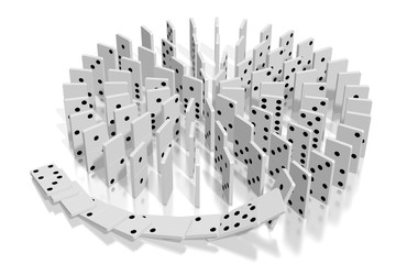 3D white dominoes