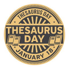 Thesaurus Day,  January 18 - obrazy, fototapety, plakaty