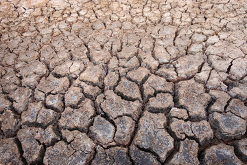 Global warming ground cracked in with hot sunlight.