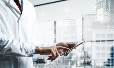 Medical industry concept by means of successful doctor