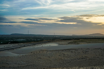 View of the Valley in the White Sand Dunes of Mui Ne, Vietnam