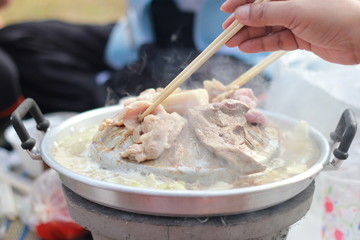 chef preparing food in kitchen