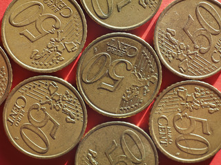 50 cents coin money (EUR), currency of European Union