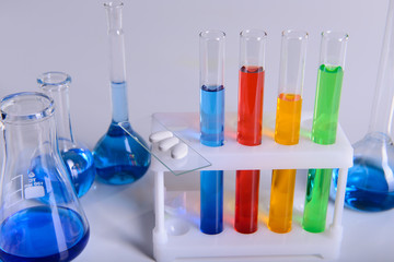 Science laboratory research and equipment chemistry experiment