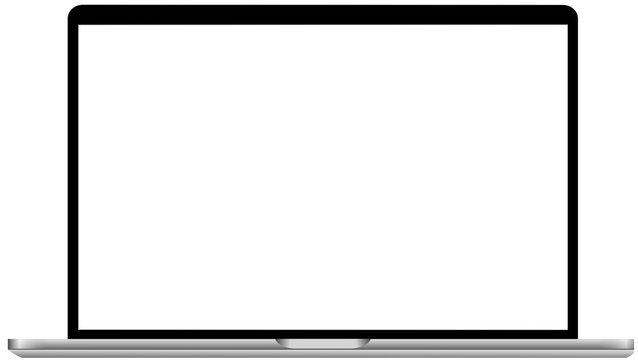 Laptop with blank screen isolated on white background, Vector