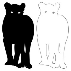 Lion silhouette vector icon eps, Lion outline vector set