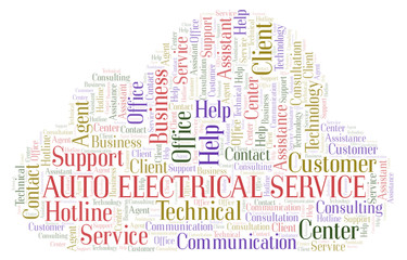 Obraz premium Auto Electrical Service word cloud.