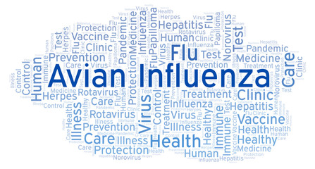 Avian Influenza word cloud, made with text only.