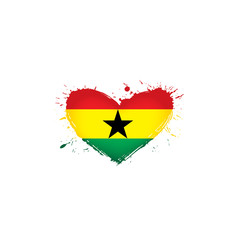 Ghana flag, vector illustration on a white background