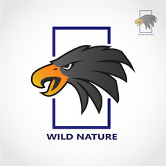 This logo is themed outdoors with the head of an eagle as its logo with a rectangular frame. This logo is good to use as a company logo and a logo of a community of nature or animal lovers. 