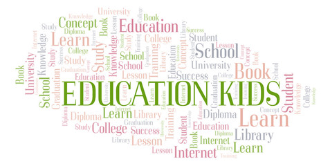 Education Kids word cloud.
