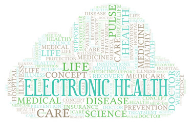 Obraz premium Electronic Health word cloud.