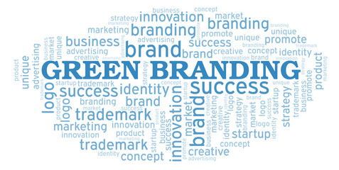 Obraz premium Green Branding word cloud.