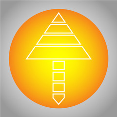 This is an arrow shaped logo. This logo can also be used as an icon. This logo can be used in various types of businesses whether it be a logo on an application or other business.