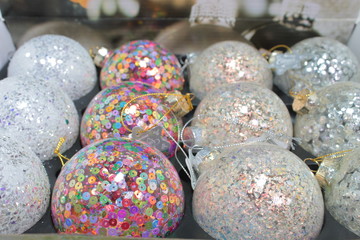 Naklejka na ściany i meble Christmas balls for decorate trees and house