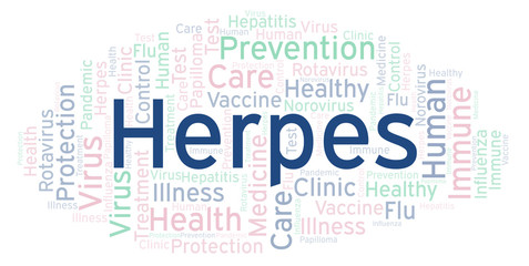 Herpes word cloud, made with text only.