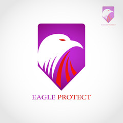 Naklejka premium This logo has a shield which inside is the head of an eagle. This logo is suitable for use as a company logo engaged in the technology business, such as an antivirus application logo. 