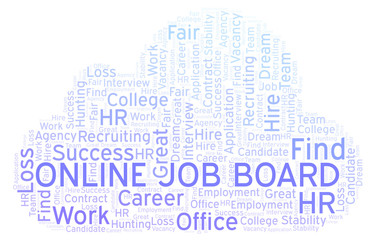 Obraz premium Online Job Board word cloud.