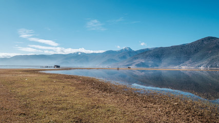 Sky, Mountain, Grassland, Lake