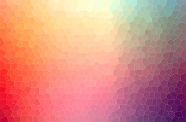 Illustration of abstract Orange, Red And Purple Small Hexagon Horizontal background.