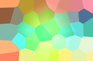 Abstract illustration of red, blue and yellow bright giant hexagon background.