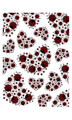 Cute Cartoon Valentine Ladybug Heart Pattern