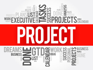 Fototapeta premium PROJECT word cloud collage, business concept background