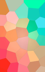 Illustration of Vertical aqua and red bright Giant Hexagon background.