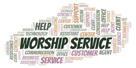 Worship Service word cloud.