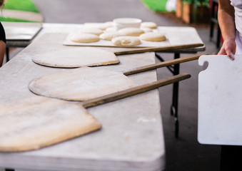 preparing dough and baking bread