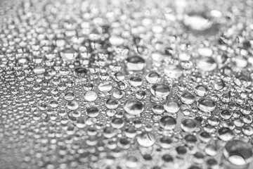 Water Drops On Grey Background