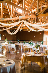 large wedding reception banquet hall empty