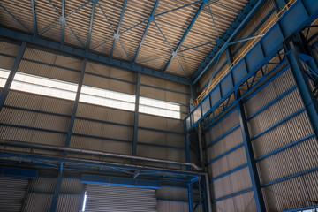 The roof structure of a workshop