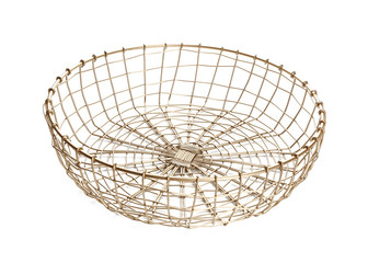 Obraz premium Golden basket on white background