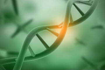 3d render of dna structure, abstract background
