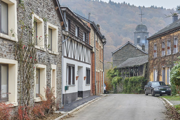 Abandoned rural street in the Ardennes Belgium
